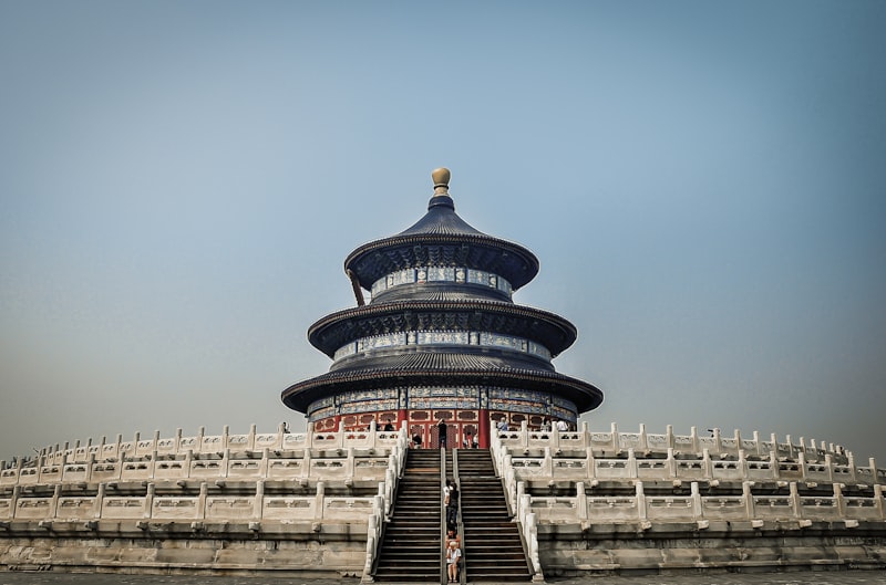 中国北京故宫角楼与CBD